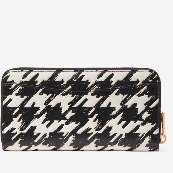 Kate Spade New York Morgan Painterly Houndstooth Zip Around Continental Wallet - Picture 4 of 5